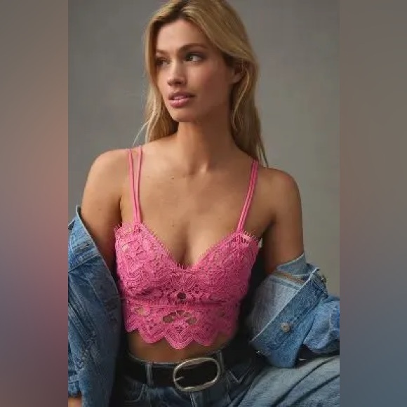 Anthropologie Tops - ANTHROPOLOGIE The Viviette Lace Bra Top - Pink